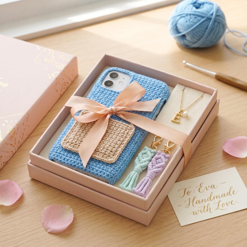 Modèle de coque de téléphone au crochet avec poche pour cartes ...