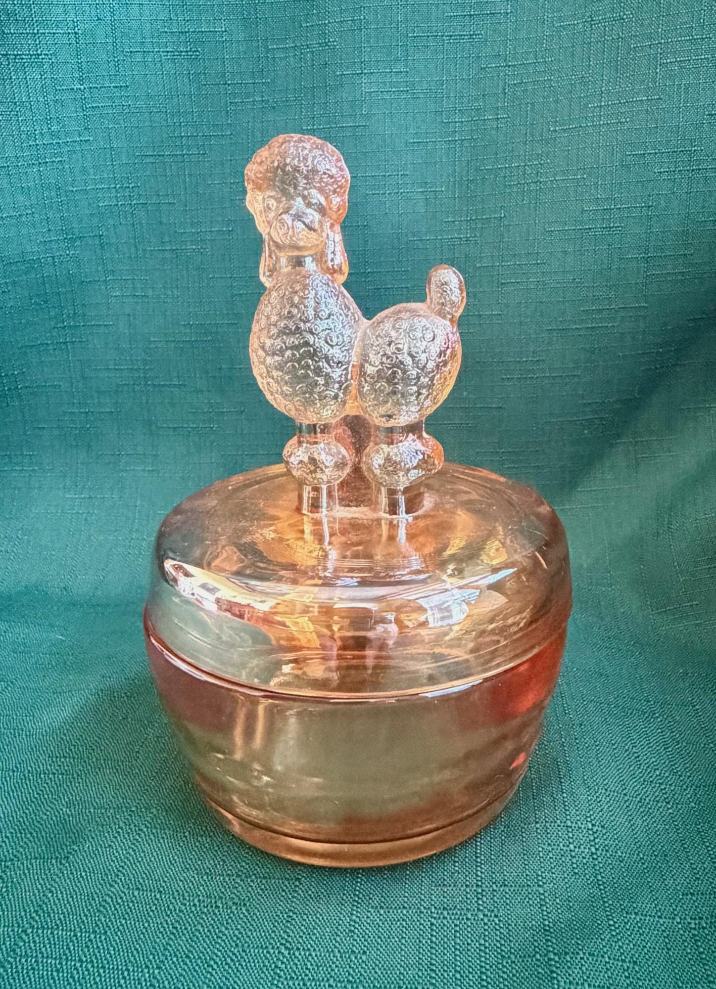 ヴィンテージ★プードルのガラスケース Poodle Powder Jar - Etsy