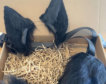 Anpassad Hypermotion-svans och poserbara hundöron-set | Cosplay-tillbehör i fuskpäls