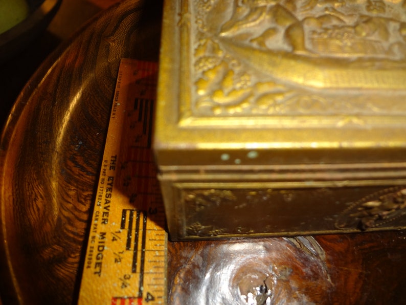 Sweet Cherub, Angel Gold Embossed Tin and Wood Trinket Box Etsy