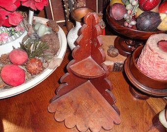 Folk art, home spun, hand made corner wood shelf