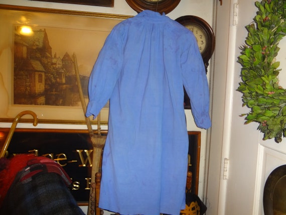 Antique French Linen and Hemp Robin's Egg Blue Fa… - image 3