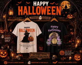80 Vintage Halloween PNG Bundle, Retro Horror Clipart, Spooky T-shirt Sublimation Design, Transparent PNG Digital Download
