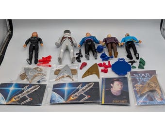 1990's Star Trek Playmates 5" Vintage Action Figure Lot Of 5 With Accessories