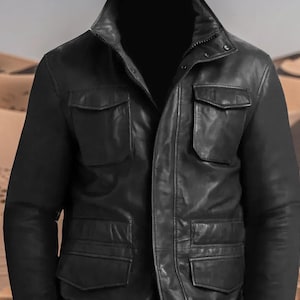 Mens M65 Leather Field Jacket - Etsy