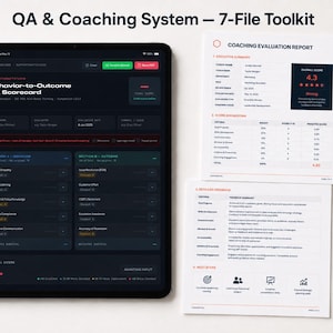 Customer Support QA Scorecard & Coaching System | Manager Toolkit | Behavior Outcome Evaluation | Team Performance Templates