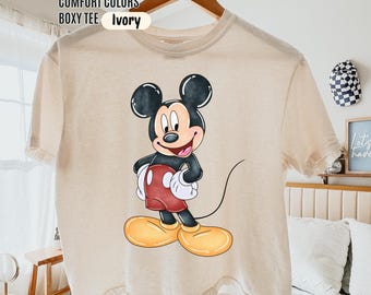 Comfort Colors Retro Mickey Boxy Tee, Cute Mickey Crop Top, Disney Family Vacation Crop, Magic Kingdom Boxy Tee, Disney Mickey Boxy Shirt