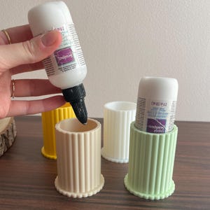 Pot fourreau rangement pour bouteilles Liquid Sculpey et résine UV - Support stable ou décoration, argile polymère.