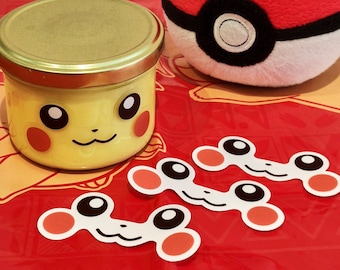 Set of 3 Pikachu Face Sticker Transparent
