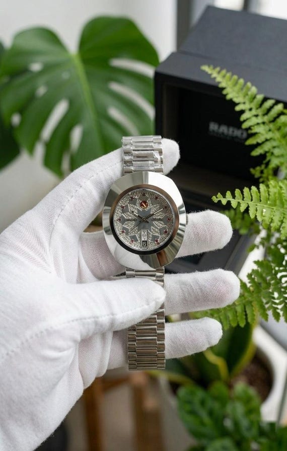 Vintage Rado DiaStar Automatic Watch, Scratch Resistant Swiss Luxury Wristwatch, Mens Geometric Dial Dress Watch, Unique Gift For Him