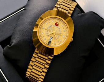 Vintage Rado Balboa V Great Automatic Date Function Gold Dial 36mm