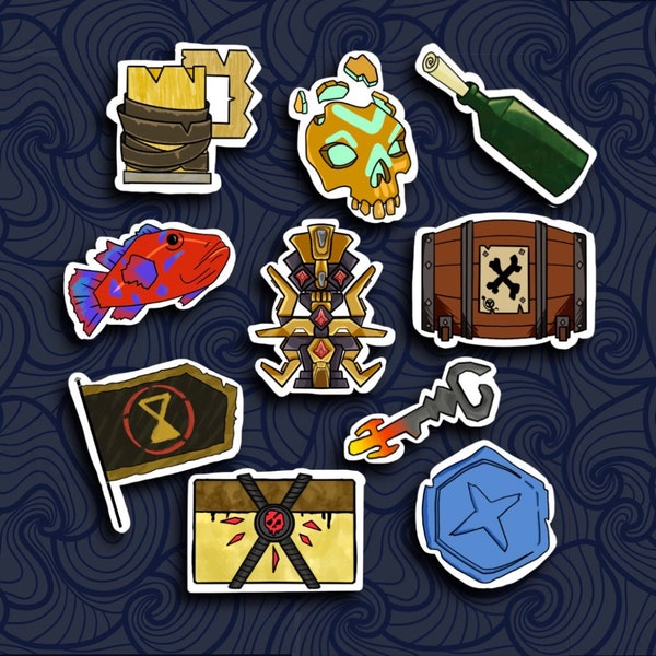 Sea of Thieves Sticker Set - Sea of Thieves Skull - Pirate Sticker