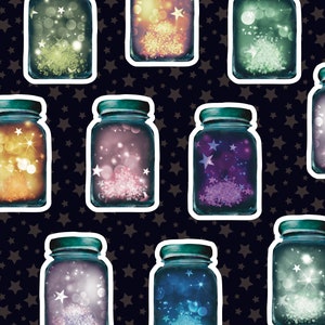 Ensemble d'autocollants Poussière d'étoiles magiques - Autocollants Cottage Core - Autocollants Fairy Fantasy Potion