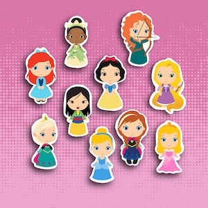 Kawaii Princess Sticker Set 1 - Cute Princess Sticker Pack