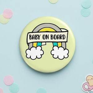 Baby on Board Button Badge - Pregnancy Announcement - Baby Shower Gift