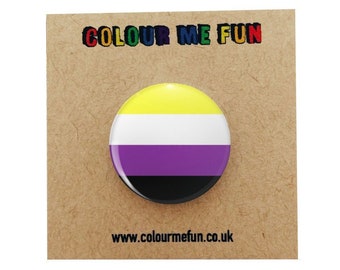 Pride Pin Badge - Nonbionary Pride Flag - Nonbionary Flag Pin - LGBT Flag - LGBT Pins - Queer Pin