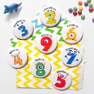 Personalised Monster Age Birthday Badge