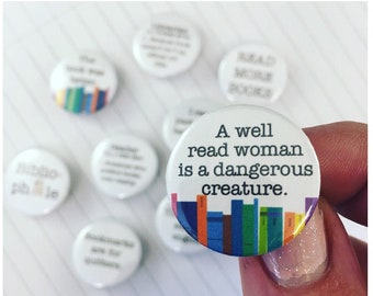 Book Lovers Pinback Button Badge