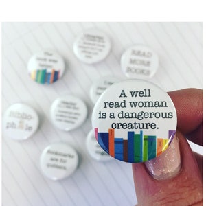 Book Lovers Pinback Button Badge