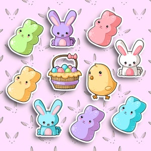 Ensemble d'autocollants oeuf de Pâques Joyeuses Pâques - Autocollants lapin de Pâques - Papeterie de Pâques