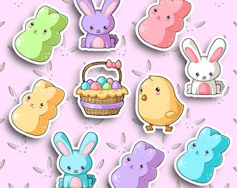 Frohe Ostern Hasen Sticker Set