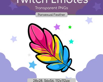 Pan Pride Feather Emote | Pansexual LGBTQ+ Streamer PNG (Digital Download)