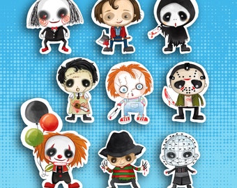 Horror Villain Sticker Set 1 - Halloween Sticker Pack