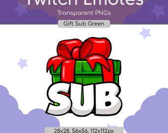 Christmas Gift Sub Twitch Emote | Cute Twitch Subscriber Emote | Gifted Sub Badge | Streamer Emote | Instant Download PNG