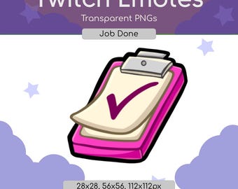 Gesto de Twitch "Trabajo terminado" / Marca de verificación en formato PNG (descarga digital)