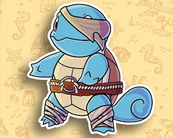 Pegatina de vinilo de Pokémon Squirtle Pirata