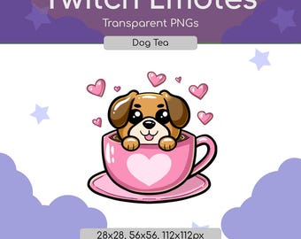 Puppy Tea Twitch Emote - Digital Download