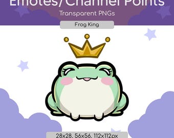 Emote de Twitch del Rey Rana – Descarga digital de la rana coronada kawaii