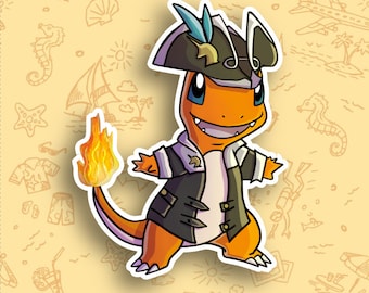 Charmander Pirate Pokemon Vinyl Sticker
