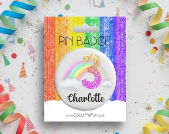 Personalised Rainbow Birthday Badge