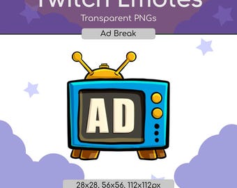 Emote de pausa publicitaria de dibujos animados azules / Alerta de streamer de Twitch PNG