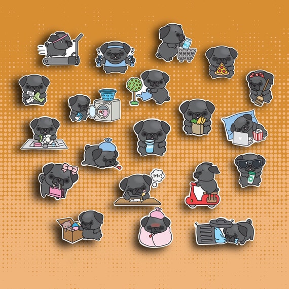 Cute Pug Stickers – Planner Stickers, Dog Lover Gift