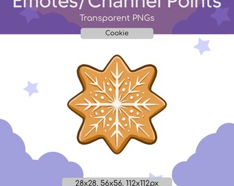 Insignia de puntos del canal de galleta de jengibre con copo de nieve / Insignia de Twitch / Descarga instantánea