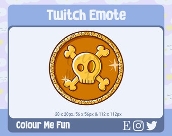 Gold Pirate Coin Twitch Emote - Twitch Emotes - Discord Emotes - Streamer - Streaming Badge - Twitch Graphics - Twitch Channel