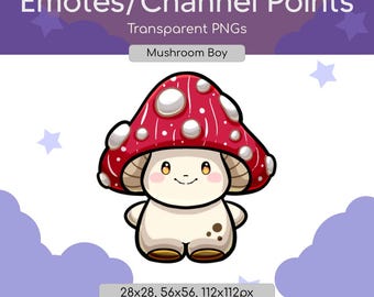 Emote de Twitch "Niño Champiñón" – Emote de champiñón kawaii (descarga instantánea)