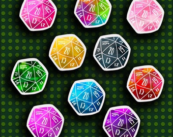 D20 Dice Sticker Set