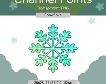 Green Snowflake Channel Points Badge | Twitch Badge Set | Instant Digital Download