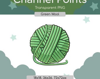 Green Yarn Ball Twitch Channel Points, Kawaii Stream Rewards (Digital Download)