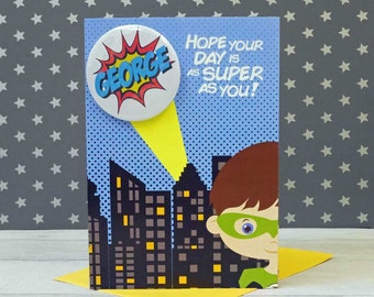 Personalised Superhero Birthday Card - Superhero Card - Boys Birthday Card - Personalised Card - Geeky Card - Super Hero Card - Personalised