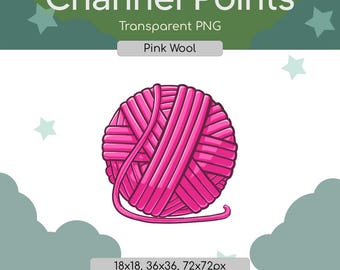 Pink Yarn Ball Twitch Channel Points Icons, Kawaii Stream Rewards (Digital Download)