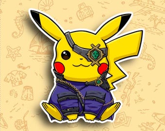 ピカチュウ海賊ポケモンビニールステッカー - Etsy 日本