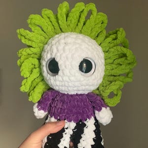 Crochet Beetlejuice Plushie – 12&quot; Tall, Made to Order