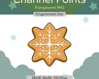 Snowflake Gingerbread Cookie Channel Points Badge | Twitch Badge | Instant Download