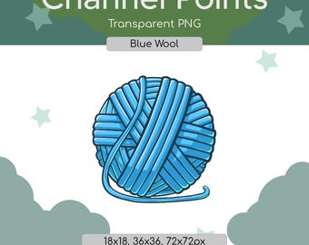 Blue Yarn Ball Twitch Channel Points Icons, Kawaii Stream Graphics (Digital Download)