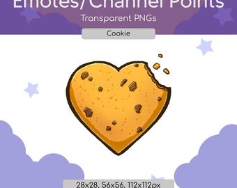 Insignia de suscriptor de Twitch / Emote de transmisión de galleta de chispas de chocolate en forma de corazón (Activo digital)