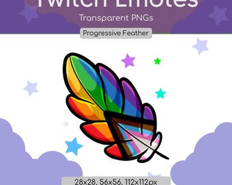 Progress Pride Feather Twitch Emote | Inclusive Stream Graphics (Digital Download)